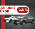 Výjimečná nabídka na vozy značky Mazda: Záporný úrok -2,5 % na vybrané vozy.