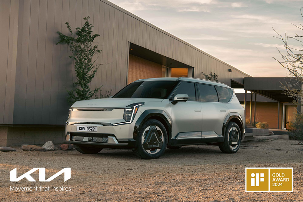 Interiér Kia EV9 - zlatá cena Designu iF