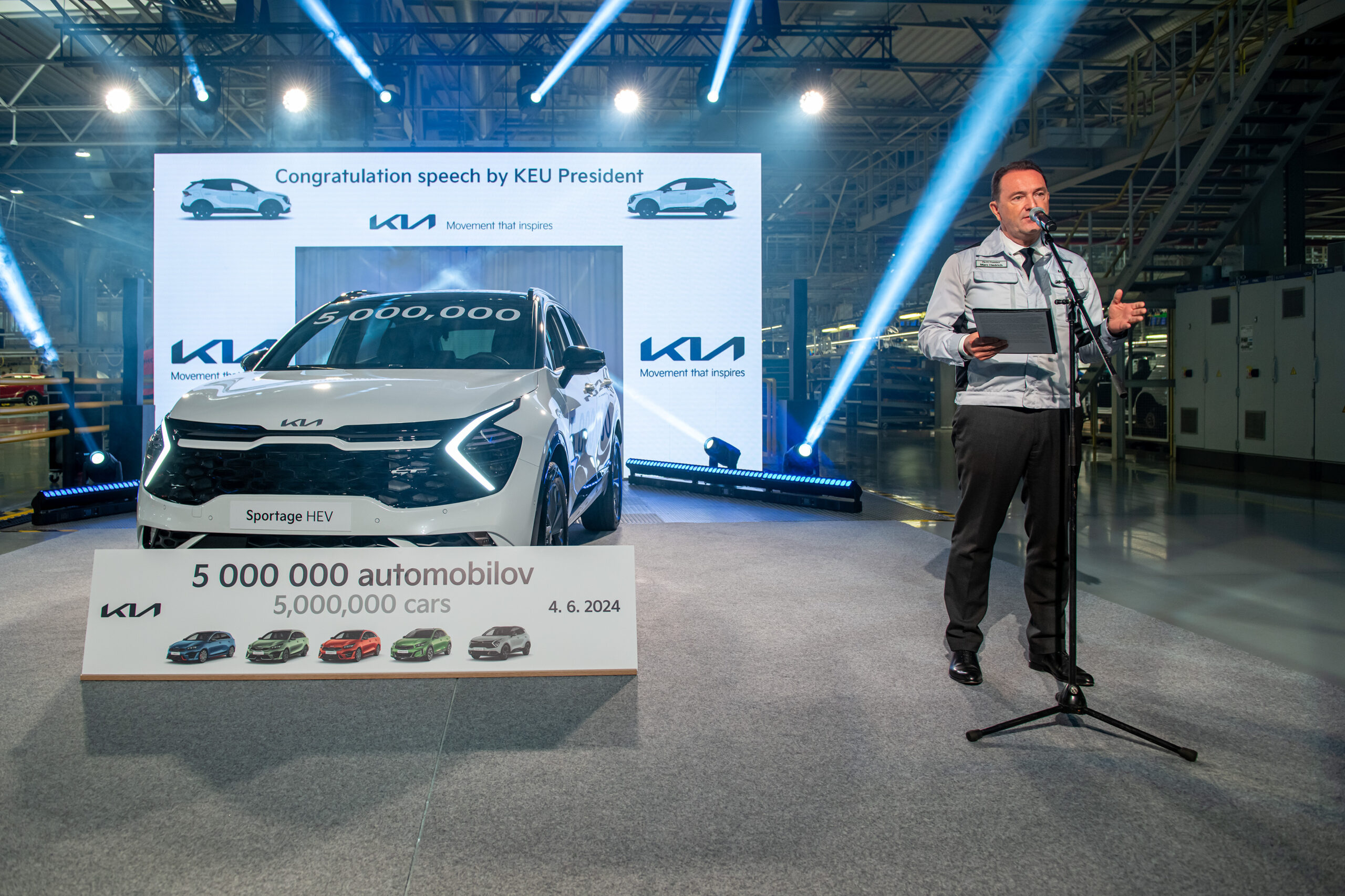 5000000. vůz Kia vyrobený na Slovensku - proslov prezidenta KEU